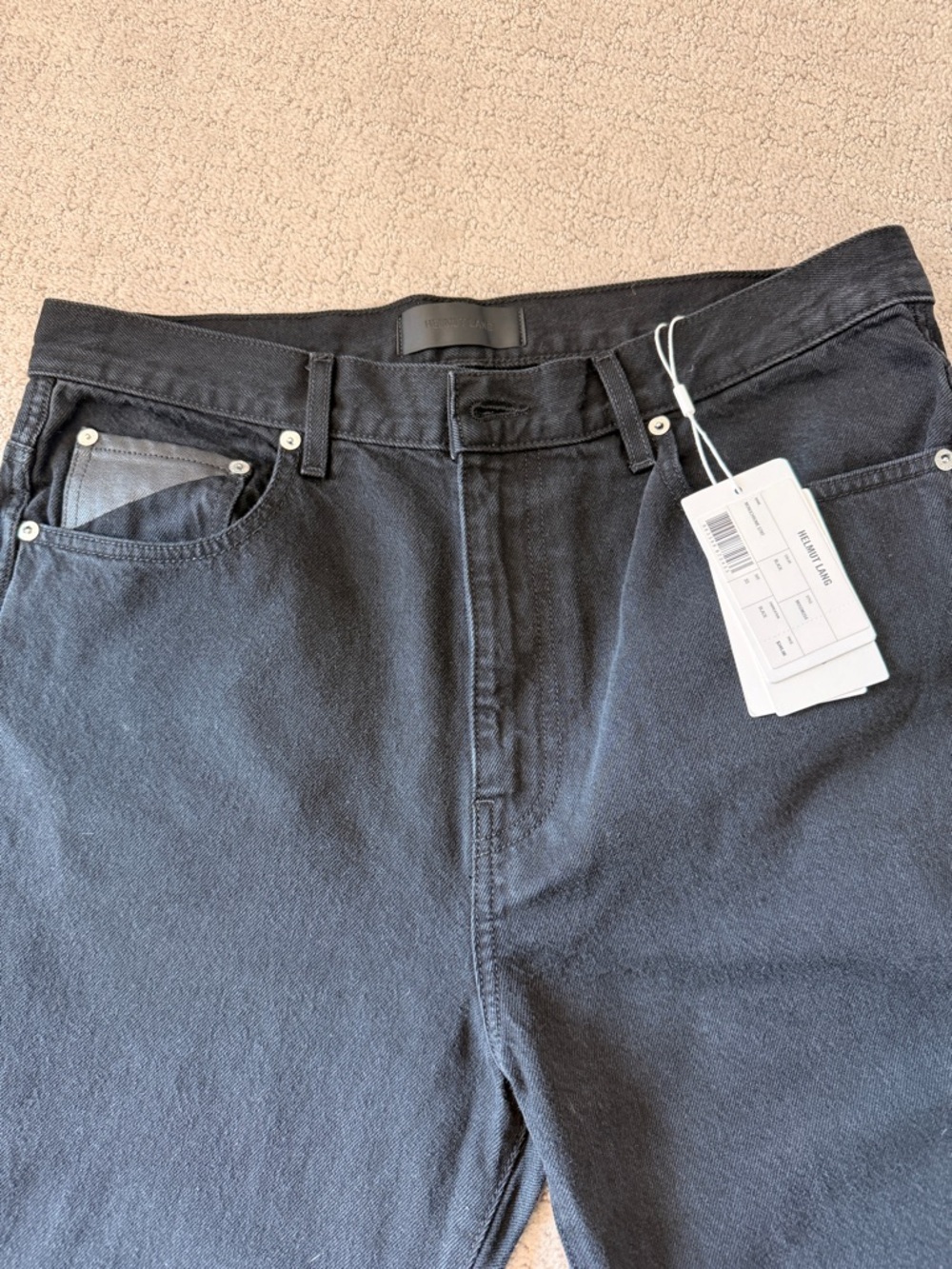 Helmut Lang Men's Black Monochrome Straight Jeans